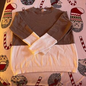 Two-Tone Brown and White Women’s Sweater